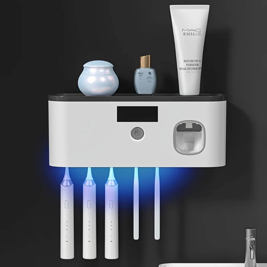 🦷 Stérilisateur mural UV pour brosses à dents – Hygiène et modernité dans votre salle de bain !