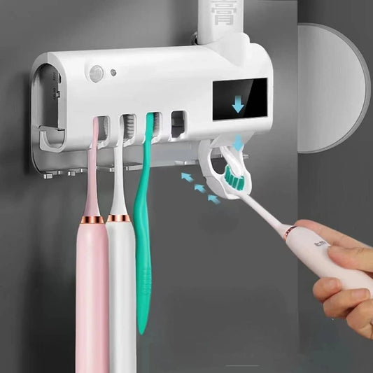 🦷 Stérilisateur mural UV pour brosses à dents – Hygiène et modernité dans votre salle de bain !