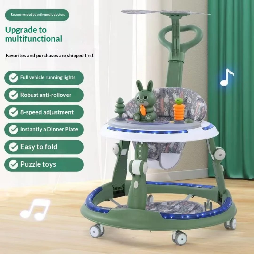Trotteur Bébé Multifonction 6 en 1 avec Musique, Lumières et Hauteur Réglable 👶✨