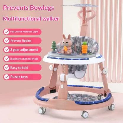 Trotteur Bébé Multifonction 6 en 1 avec Musique, Lumières et Hauteur Réglable 👶✨