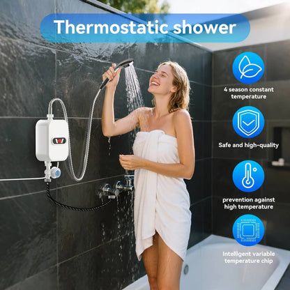 🚿 Mini Chauffe-Eau Électrique Instantané – Douche Confortable en Quelques Secondes !