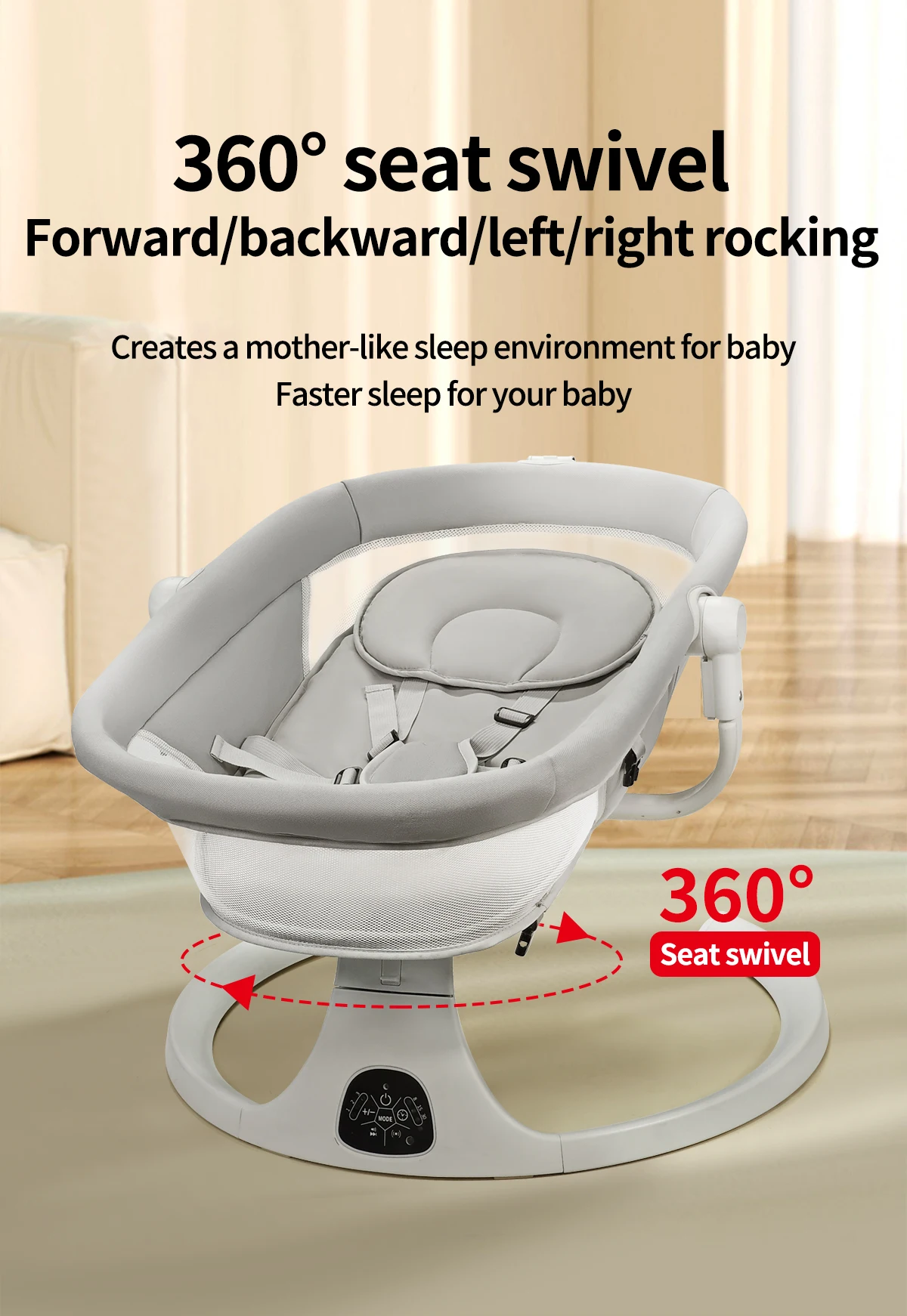 👶💤 Balancelle Électrique Bébé avec Capote – Confort, Éveil & Détente