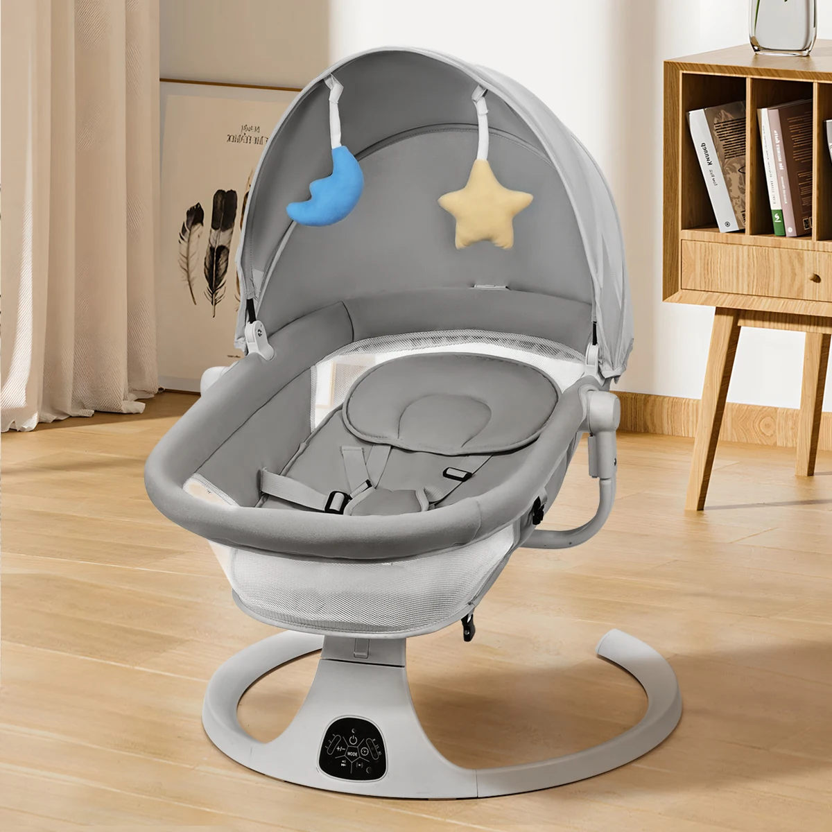 👶💤 Balancelle Électrique Bébé avec Capote – Confort, Éveil & Détente