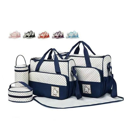 👜👶 Coffret Sac à Langer Bébé 5 Pièces – Tout le Nécessaire pour les Sorties avec Bébé !