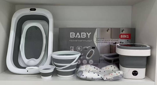 🛁👶 Baignoire Bébé Pliable 8-en-1 – Confort, Praticité & Gain de Place